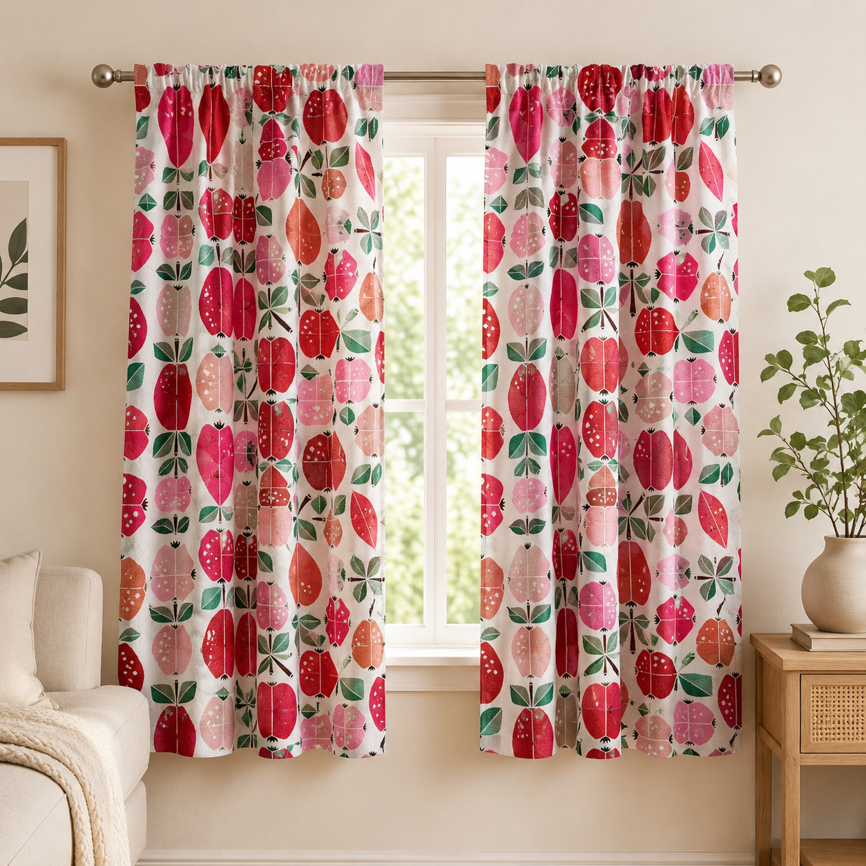 Under the Apple Tree-Orchard Apple Red Fabric-Loes Van Oosten-Cotton + Steel