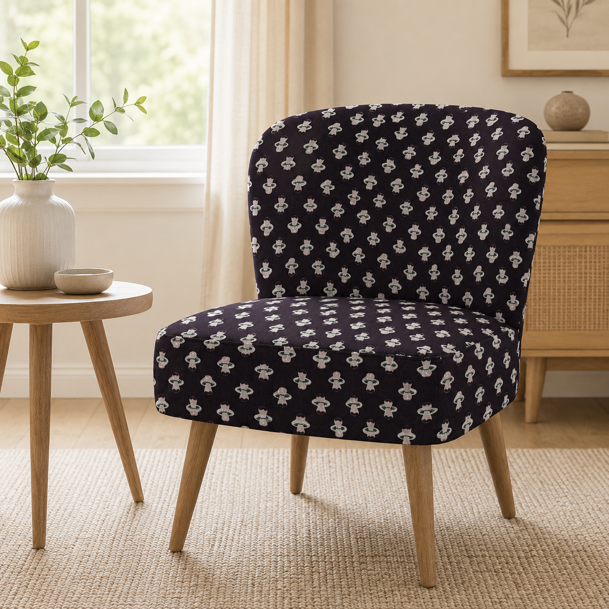 In The Woods -Mushroom-Eggplant Unbleached Fabric- Loes Van Oosten - Cotton + Steel - Quilting Cotton Fabric