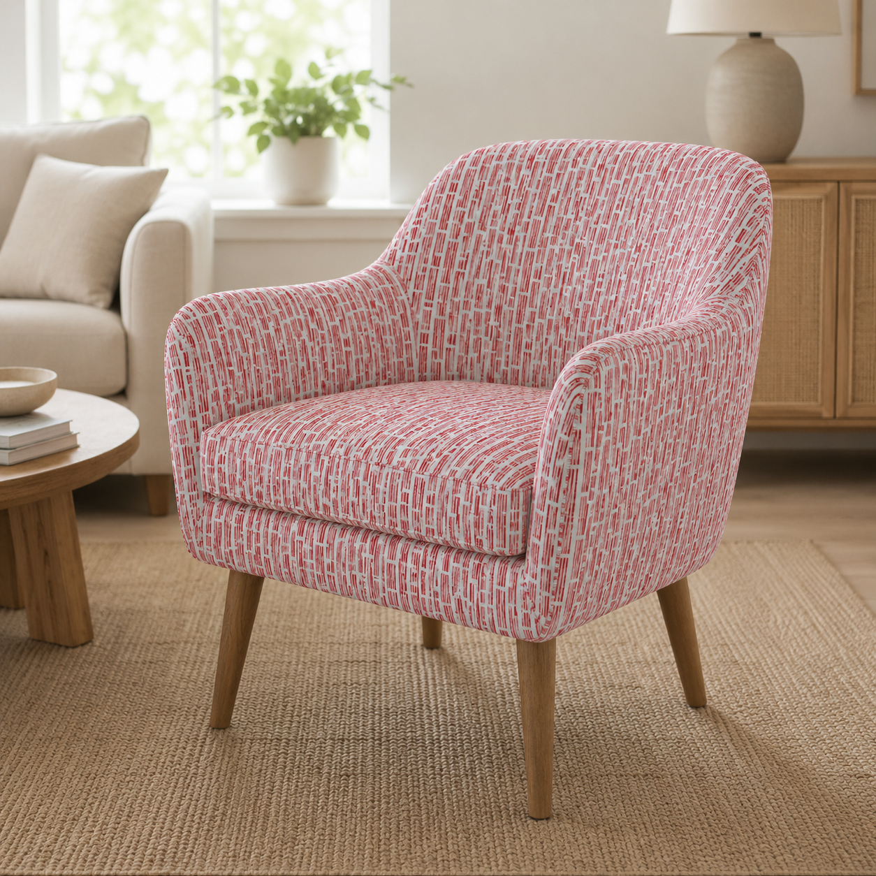 In The Woods-Wood Grain-Peach Unbleached Fabric-Loes Van Oosten
