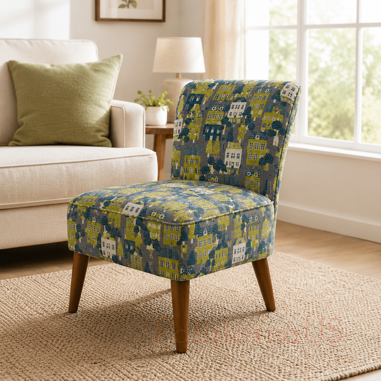 House-House Fabric-Robert Kaufman-Sevenberry-Cotton Flax