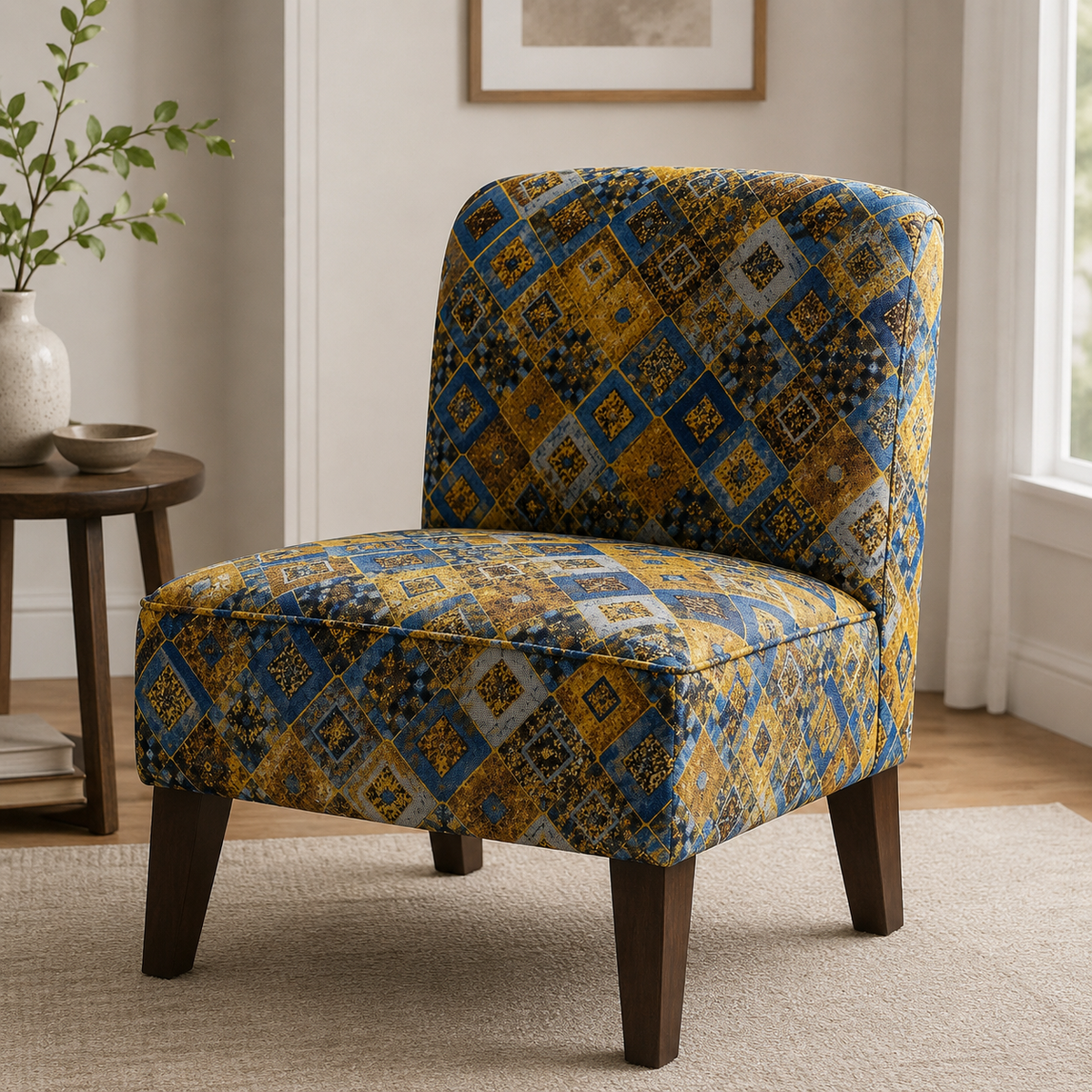 Gustav Klimt Diamonds Cobalt Quilting Cotton Fabric by Robert Kaufman
