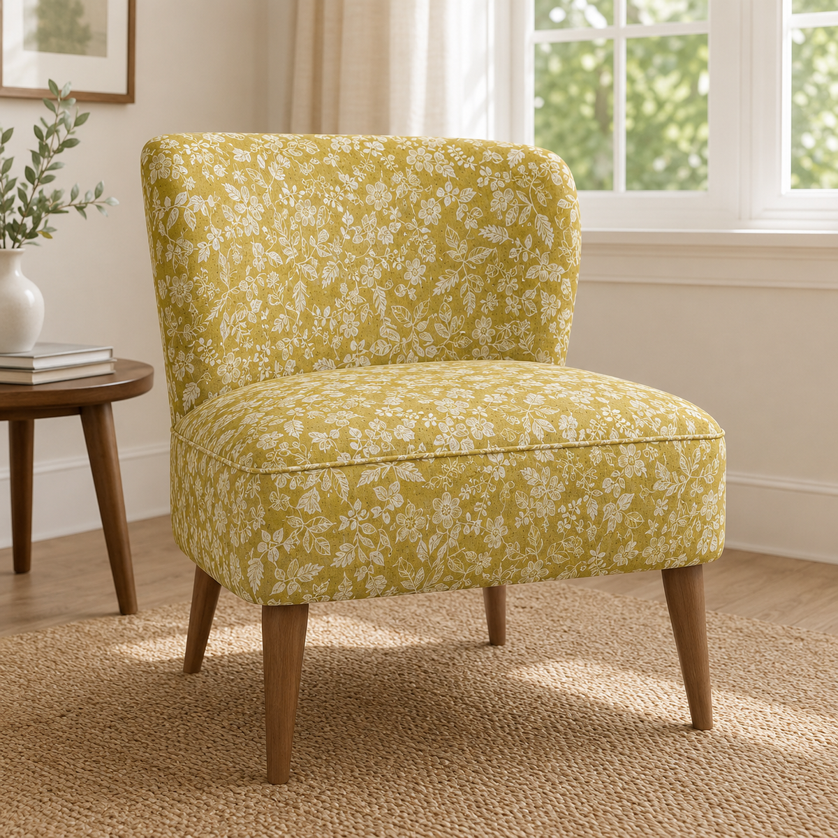 Kokka-Natural Garden-Yellow Cotton Linen-Japanese Sheeting Fabric-YGA-59010-1B