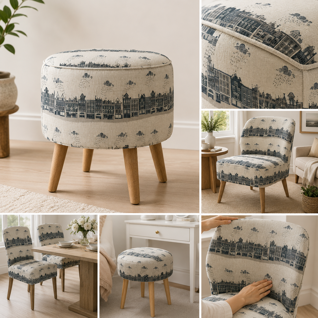 London Town - Kings Road - Slate Unbleached Fabric - Sara Mulvanny - Gray - Green - Cotton + Steel - Quilting Cotton - SY101-SL2U