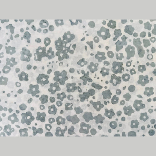 Blossom Batiks - Queen Anne's Batik Fabric - White - Gray - Pastel Petit Flower - RJR Fabrics - Quilting Cotton 2806-005