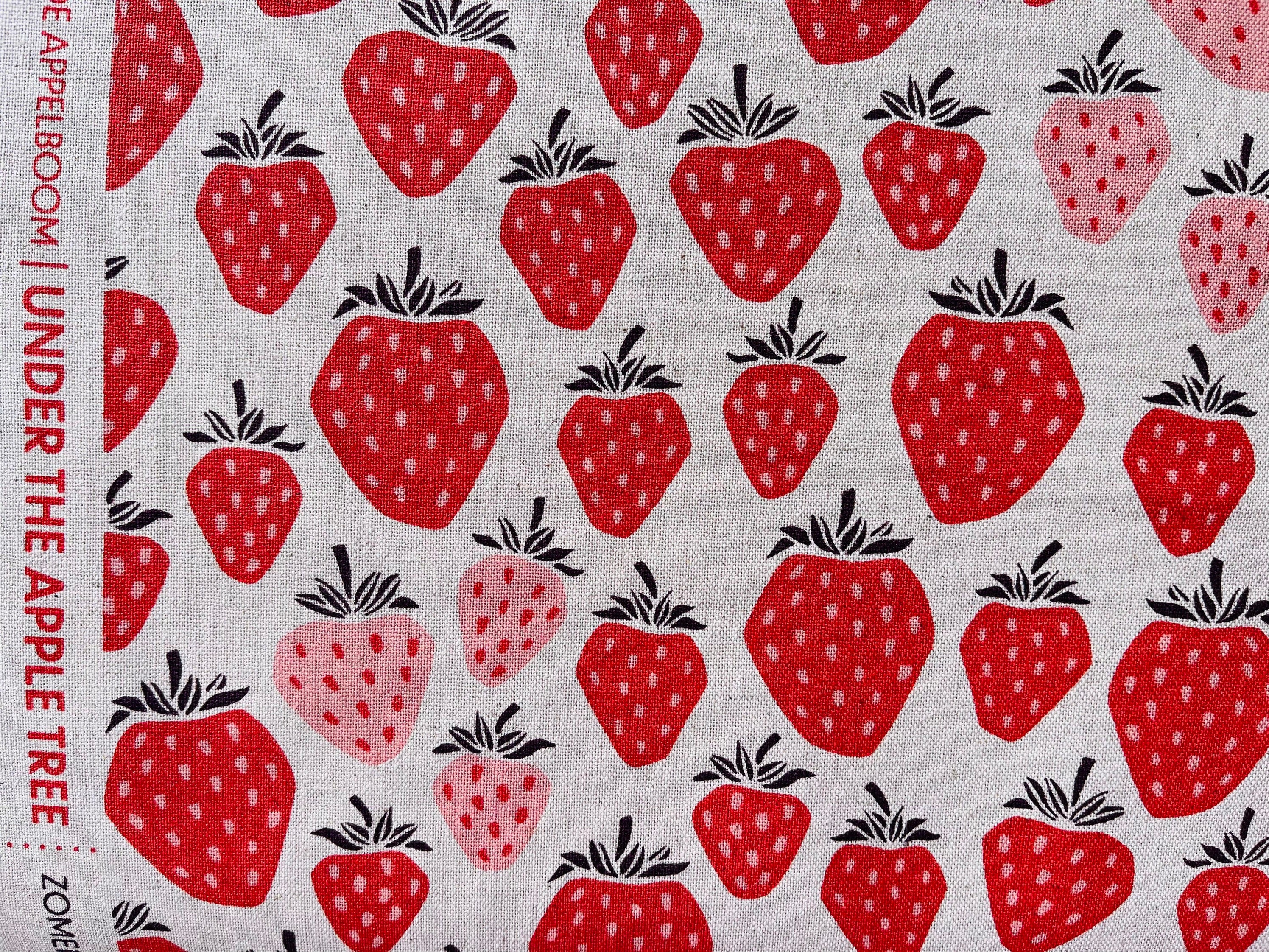 Under the Apple-Tree Queen of Berries-True Red Unbleached Canvas-Loes Van Oosten-Cotton + Steel Fabric