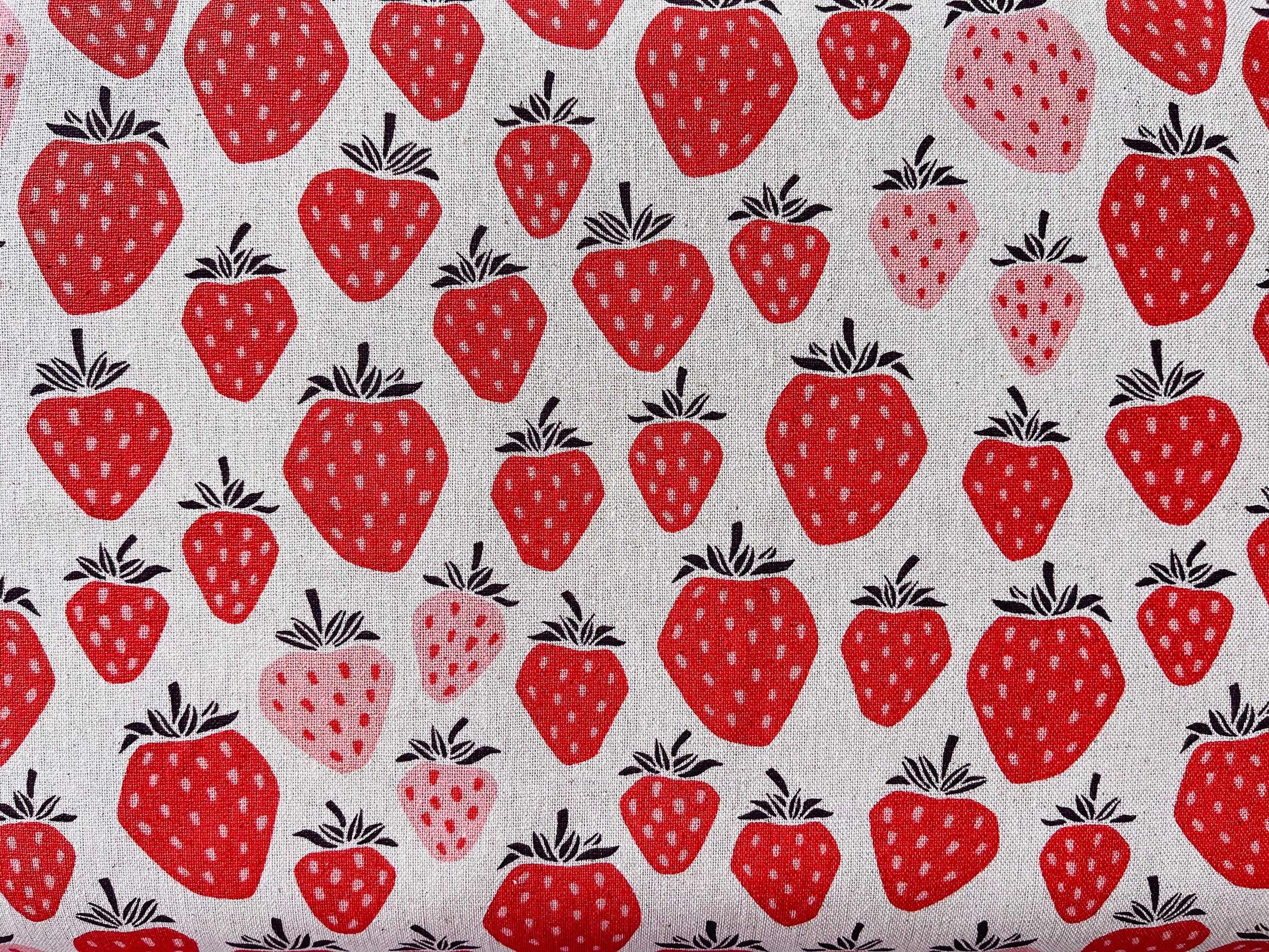 Under the Apple-Tree Queen of Berries-True Red Unbleached Canvas-Loes Van Oosten-Cotton + Steel Fabric