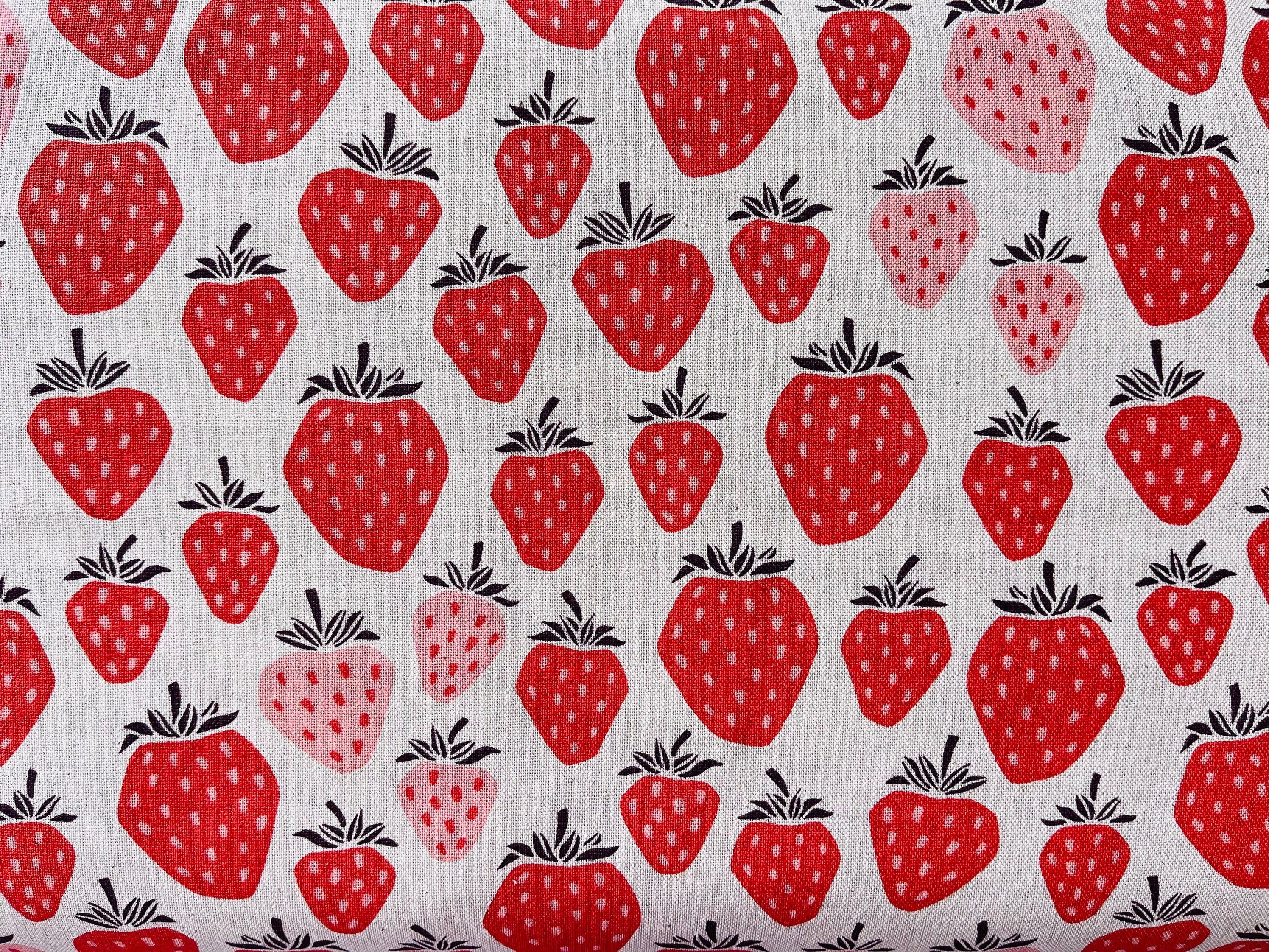 Under the Apple-Tree Queen of Berries-True Red Unbleached Canvas-Loes Van Oosten-Cotton + Steel Fabric