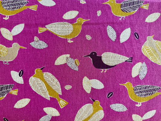 Bird-Bird Cotton Linen Canvas-Robert Kaufman-Japanese Fabric
