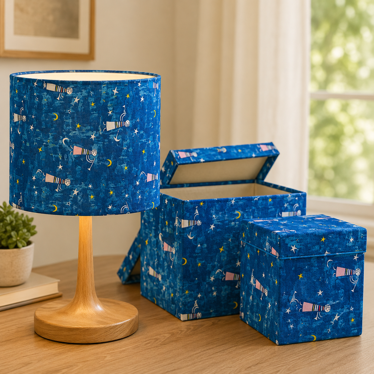 Noel Angels Singing-Navy Unbleached Fabric-Alexia Marcelle Abegg-C5135-001