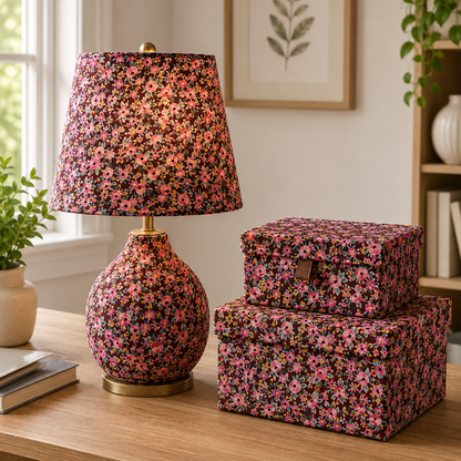 Garden Party Rosa - Burgundy Metallic Fabric - Rifle Paper Co - Cotton + Steel
