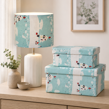 Waku Waku Christmas-Mr Polar Bear-Aqua Unbleached Fabric-Naocom-Cotton+ Steel