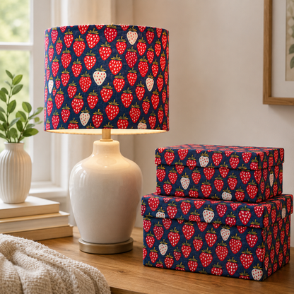 Under the Apple Tree-Queen of Berries-Starry Night-Unbleached Canvas Fabric