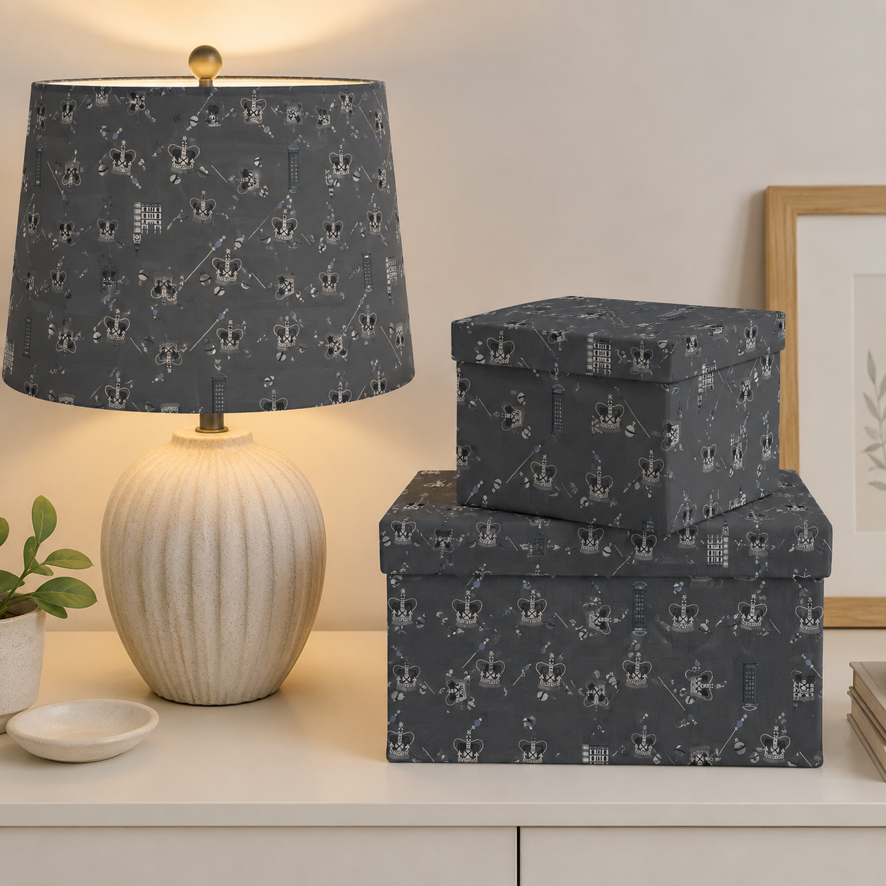 London Town HRH-Gray Fabric-Sara Mulvanny-Cotton + Steel