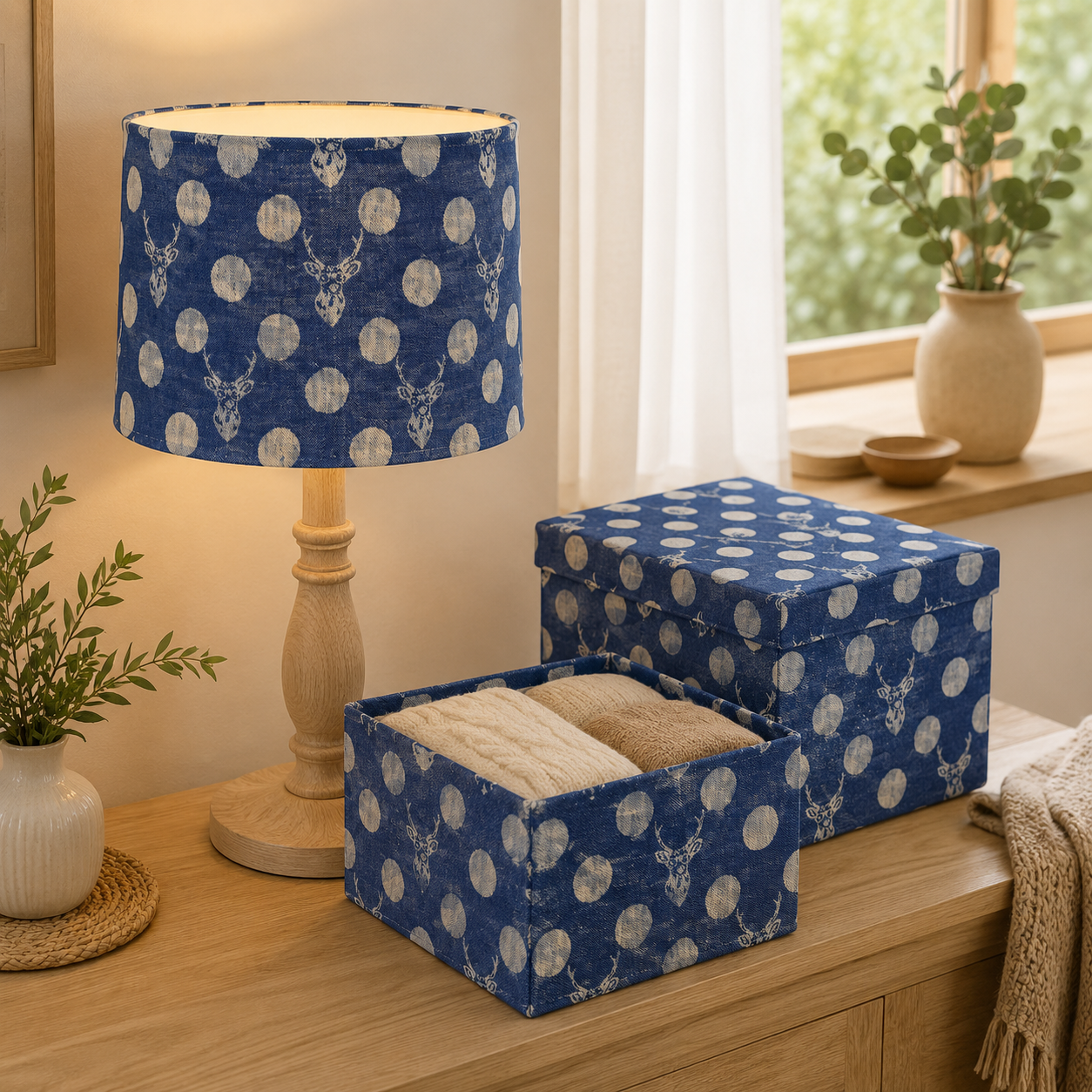 Kokka-Kokka Echino-Buck Fabric-Japanese Fabric-Jacquard-Reversible Cotton Fabric-EKX-97070