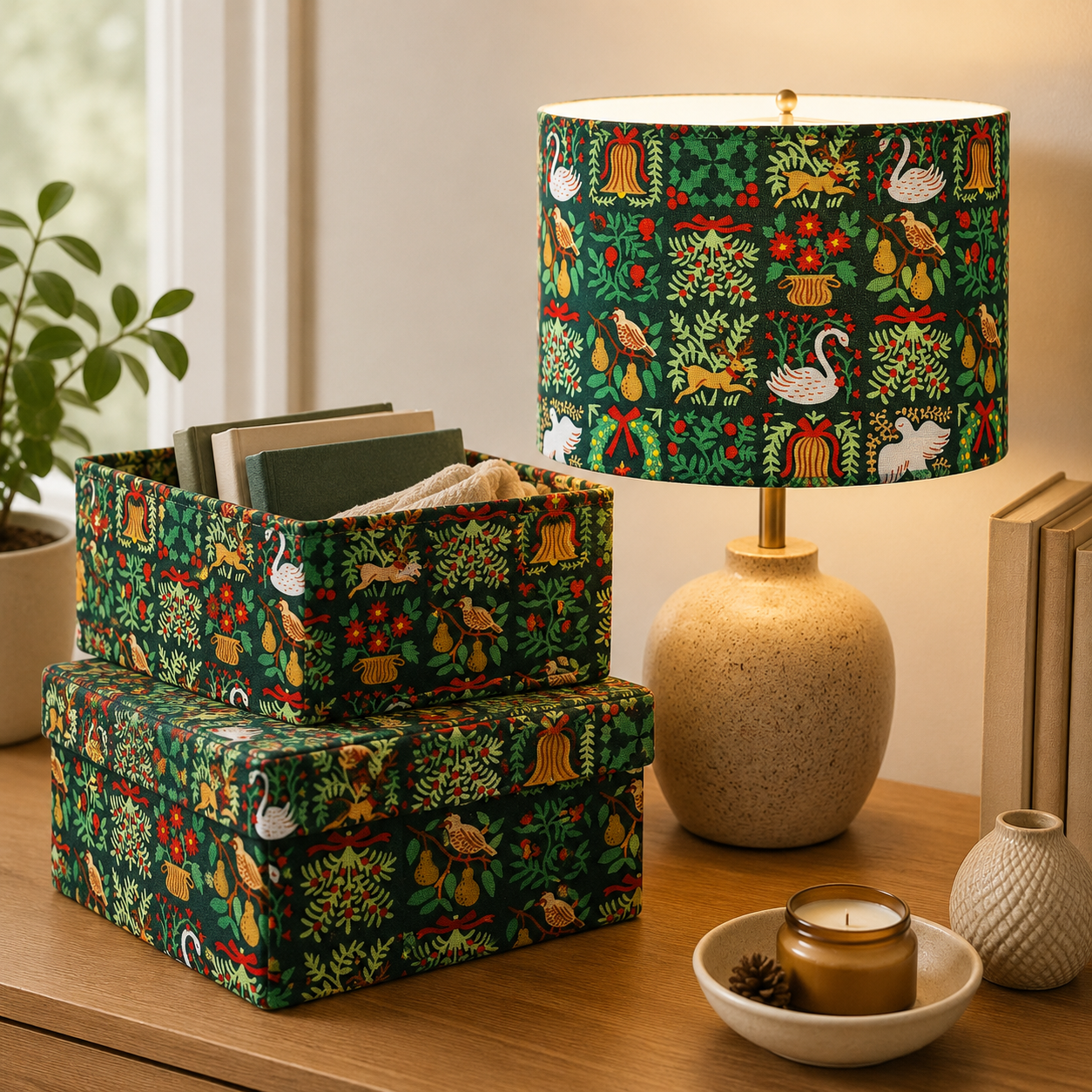 Holiday Tapestry Evergreen Holiday Classics Fabric by Rifle Paper Co. for Cotton + Steel