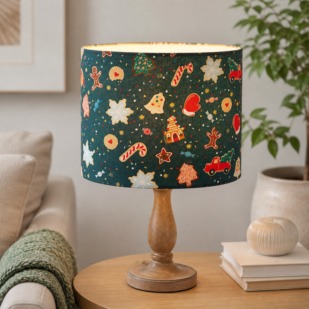 Christmas Cookies Evergreen Metallic Holiday Classics Fabric by Rifle Paper Co. for Cotton + Steel
