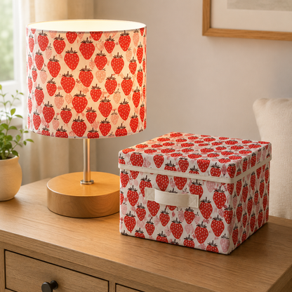 Under the Apple Tree Queen of Berries Blushing Red Fabric by Loes van Oosten