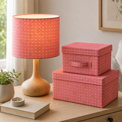 Neko and Tori Ohanadotto-Coral Unbleached Metallic Fabric-Itsuko Naka-Cotton+Steel