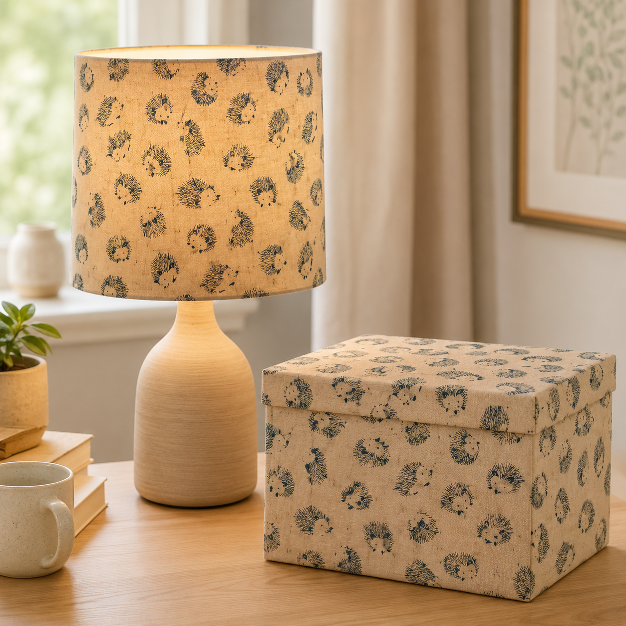 Porcupine & Hedgehog Fabric-Japanese Cotton Oxford Fabric