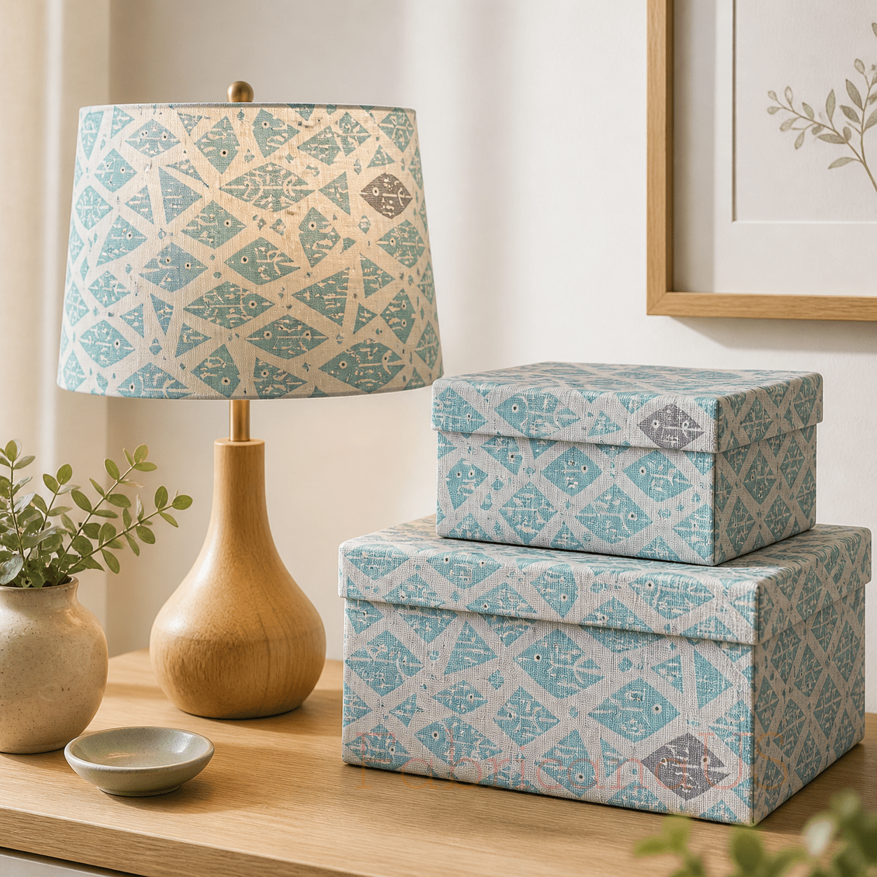 By the Seaside-Happy Fish-Aqua Unbleached Fabric-Loes Van Oosten-Cotton+Steel