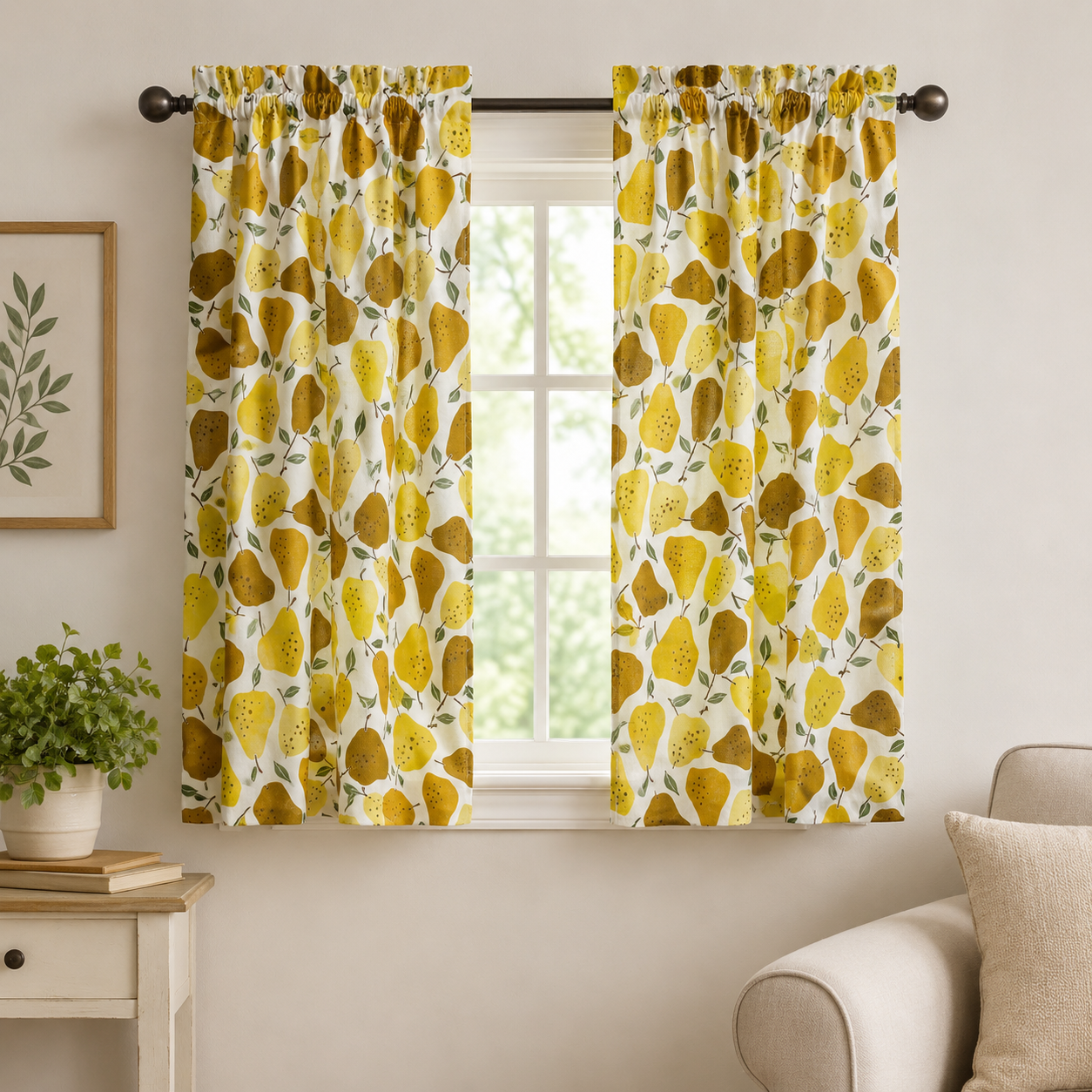 Under the Apple Tree-Quince Yellow Fabric-Loes Van Oosten-Cotton + Steel