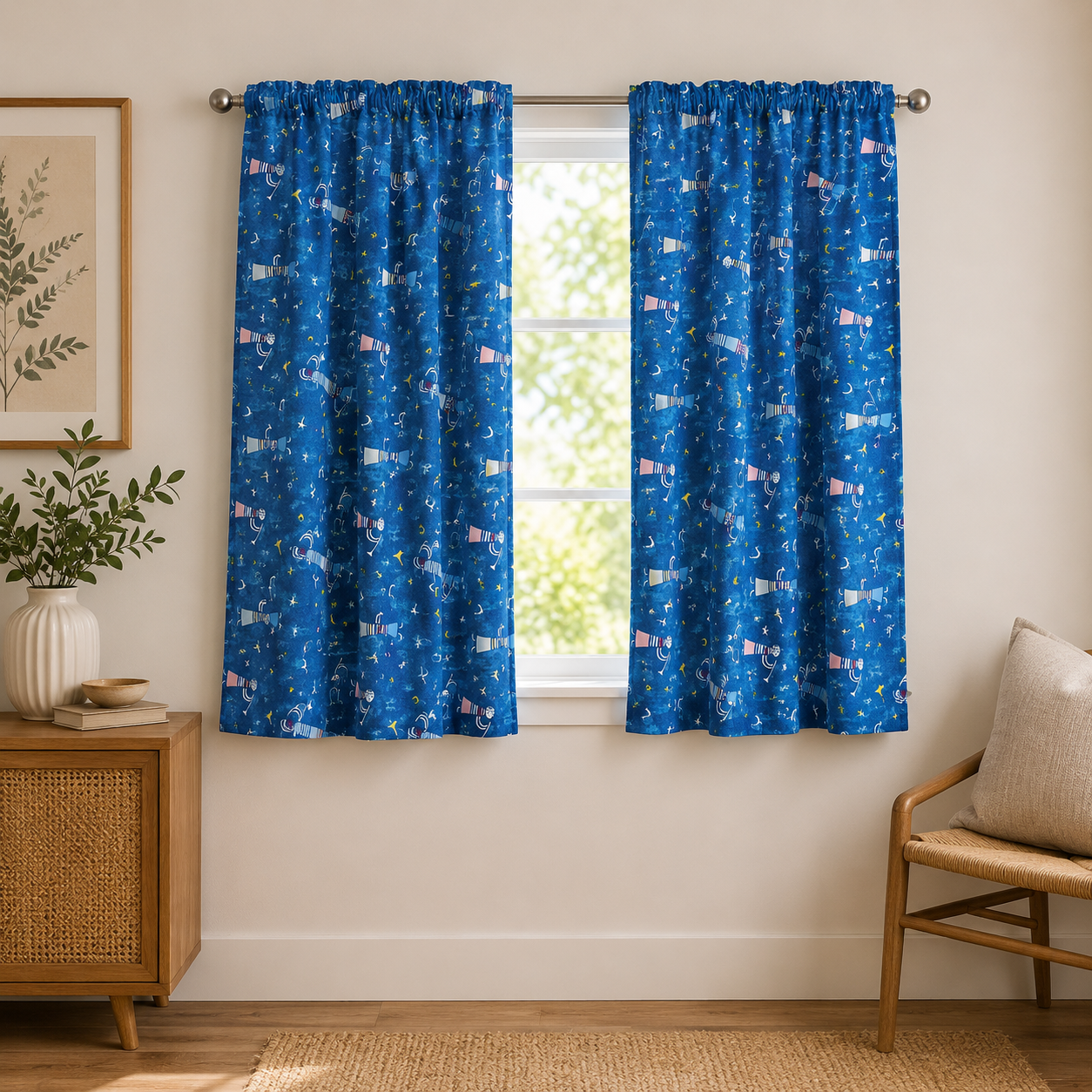 Noel Angels Singing-Navy Unbleached Fabric-Alexia Marcelle Abegg-C5135-001