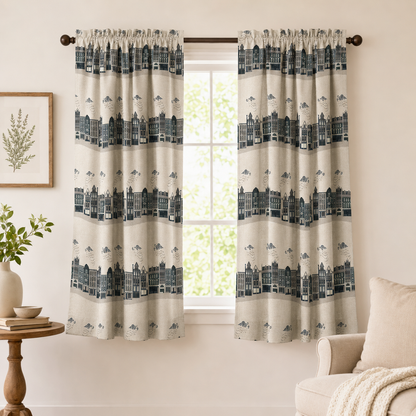 London Town - Kings Road - Slate Unbleached Fabric - Sara Mulvanny - Gray - Green - Cotton + Steel - Quilting Cotton - SY101-SL2U