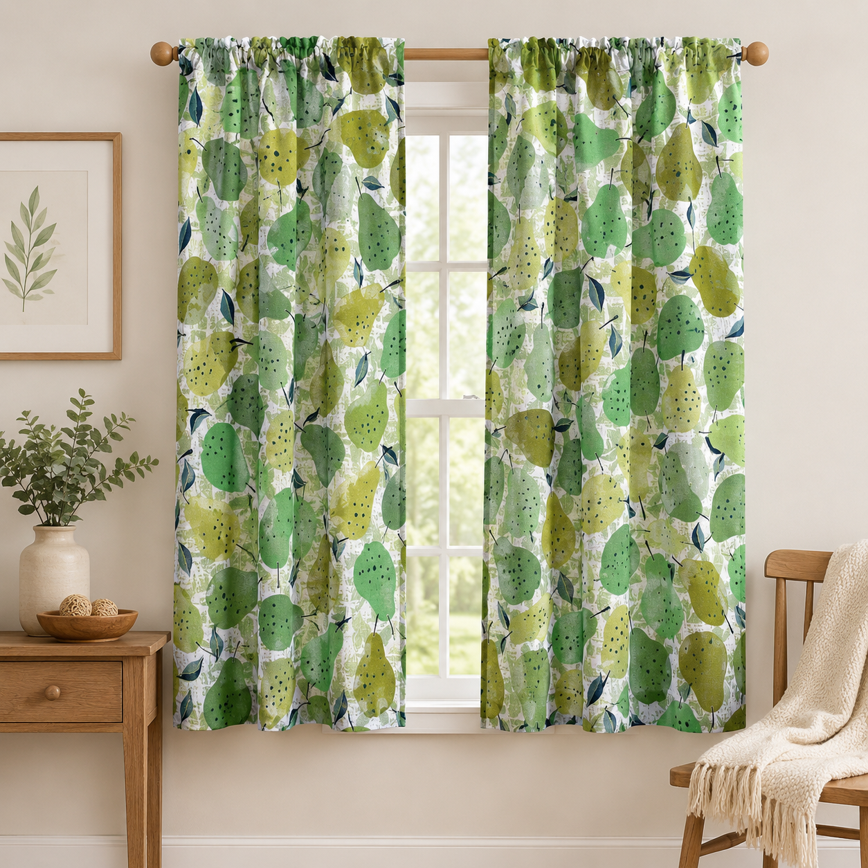 Under the Apple Tree-Quince Green Fabric-Loes Van Oosten