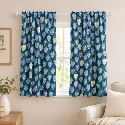 Under the Apple Tree – Queen of Berries – California Blue Fabric – Loes Van Oosten – Cotton + Steel