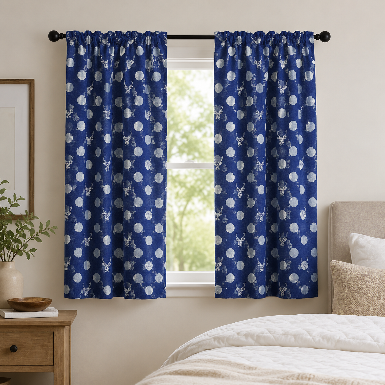 Kokka-Kokka Echino-Buck Fabric-Japanese Fabric-Jacquard-Reversible Cotton Fabric-EKX-97070