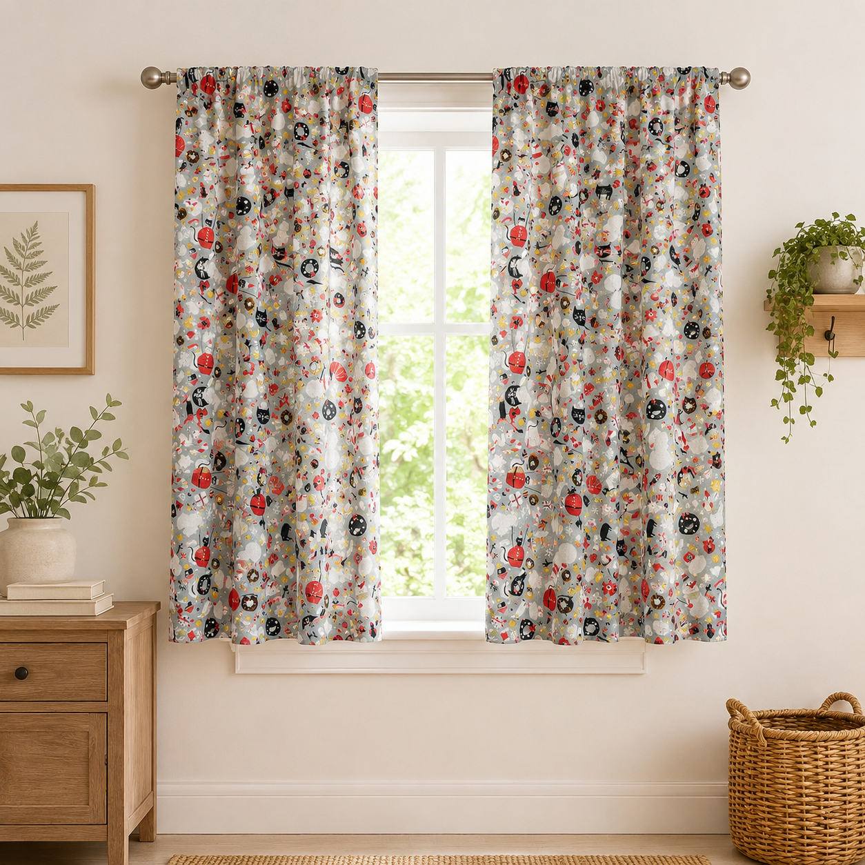 Waku Waku Christmas - Mixer - Gray Unbleached Fabric - Naocom - Cotton+ Steel