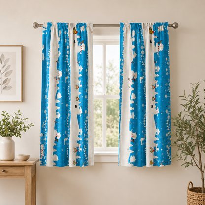 Waku Waku Christmas-Mr Polar Bear-Blue Unbleached Fabric-Naocoom-Cotton+ Steel