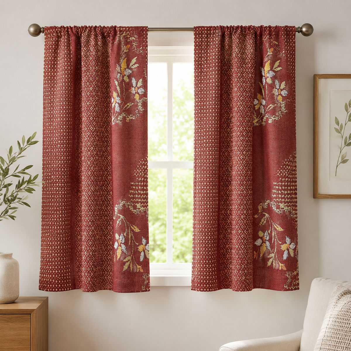 Japanese Floral Cotton Dobby Fabric – Premium Textile Fabric