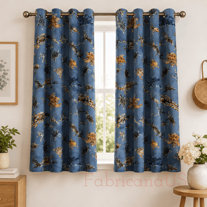 Sea Turtle - Japanese Fabric - Blue Twill Fabric