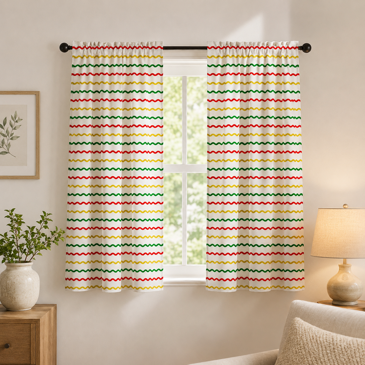 Ribbon Stripe Cream Metallic Holiday Classics Fabric by Rifle Paper Co. for Cotton + Steel