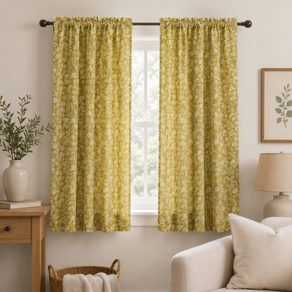Kokka-Natural Garden-Yellow Cotton Linen-Japanese Sheeting Fabric-YGA-59010-1B