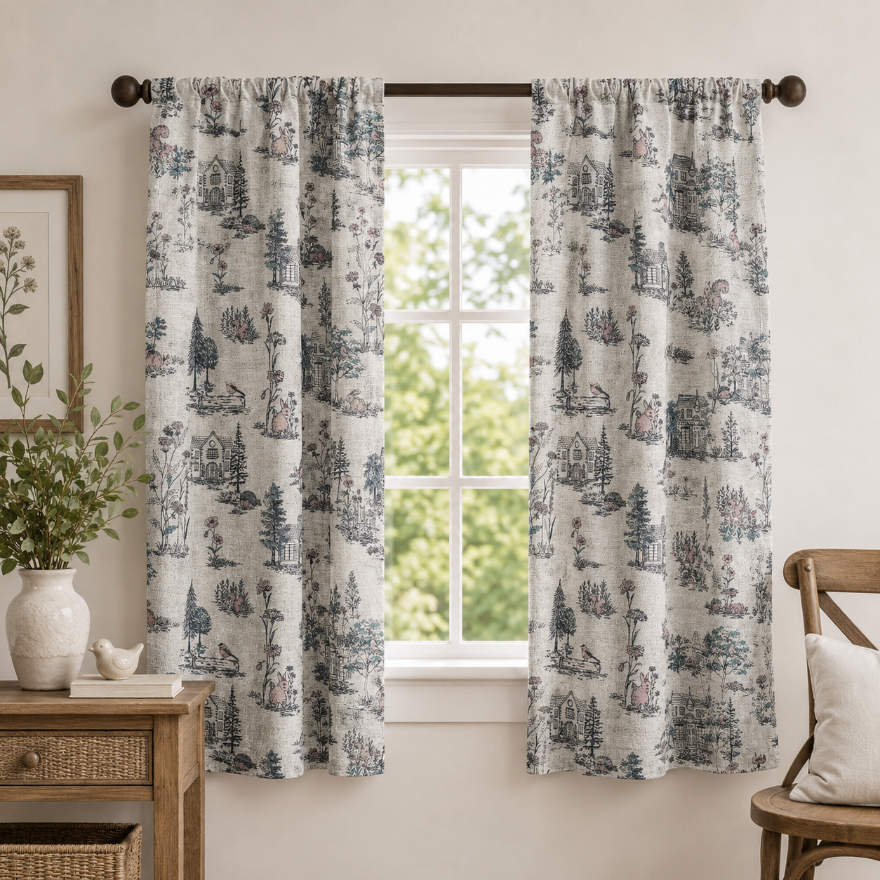Forest Friends – Japanese Sheeting Cotton Fabric – Woodland Animals Print