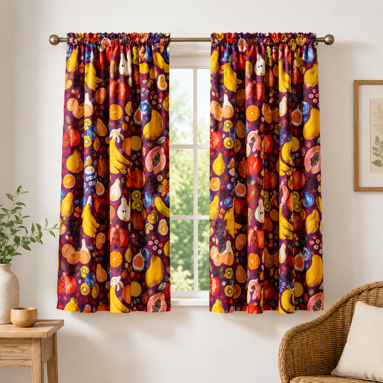 Orchard-Fruit Stand-Burgundy Fabric-Rifle Paper Co