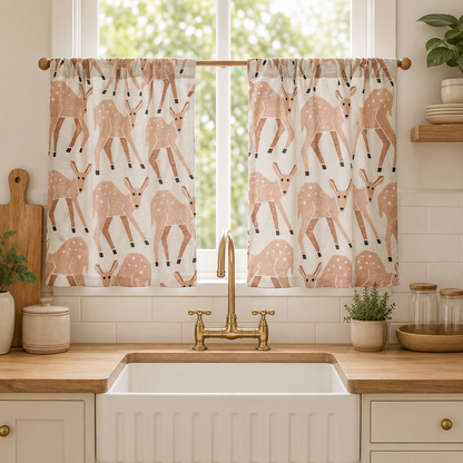 On a Fall Day Fawn & Morning Dew Fabric – Loes Van Oosten for Cotton + Steel – Premium Quilting Cotton – Autumn Nature Fabric