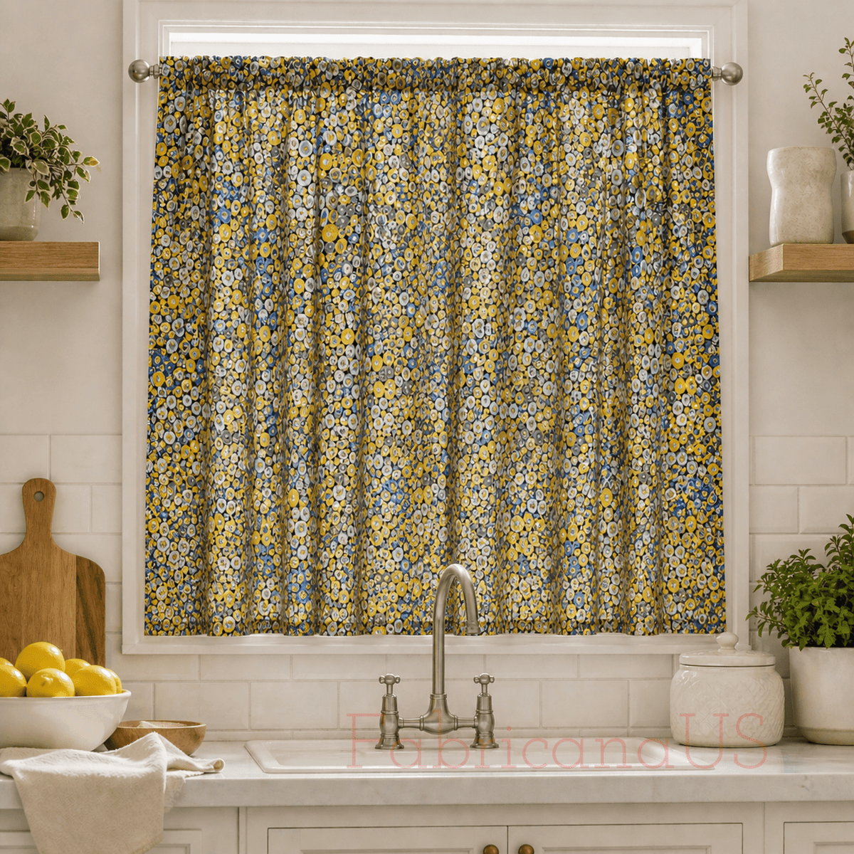 Gustav Klimt Circles Cobalt Metallic Cotton Fabric by Robert Kaufman