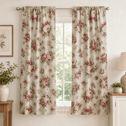 Country Floral Fabric – Nakamura Japanese Cotton Fabric – Rose Floral Print – Quilting & Sewing Fabric