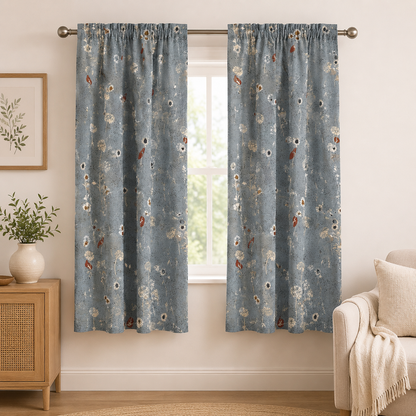 Summer Folk-Painted Meadow-Sky Blue Fabric-Lissie Teehee-Cotton + Steel