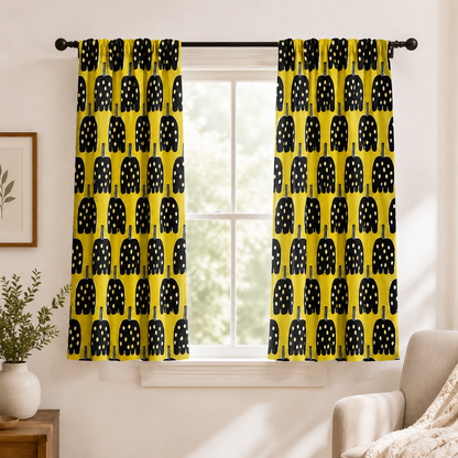 Kokka Japanese Lightweight Canvas Fabric – Black & Yellow Print – Premium Cotton Canvas – Made in Japan