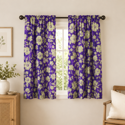 Kokka Japanese Fabric – Purple Olive Floral Fabric – 100% Linen Botanical Print