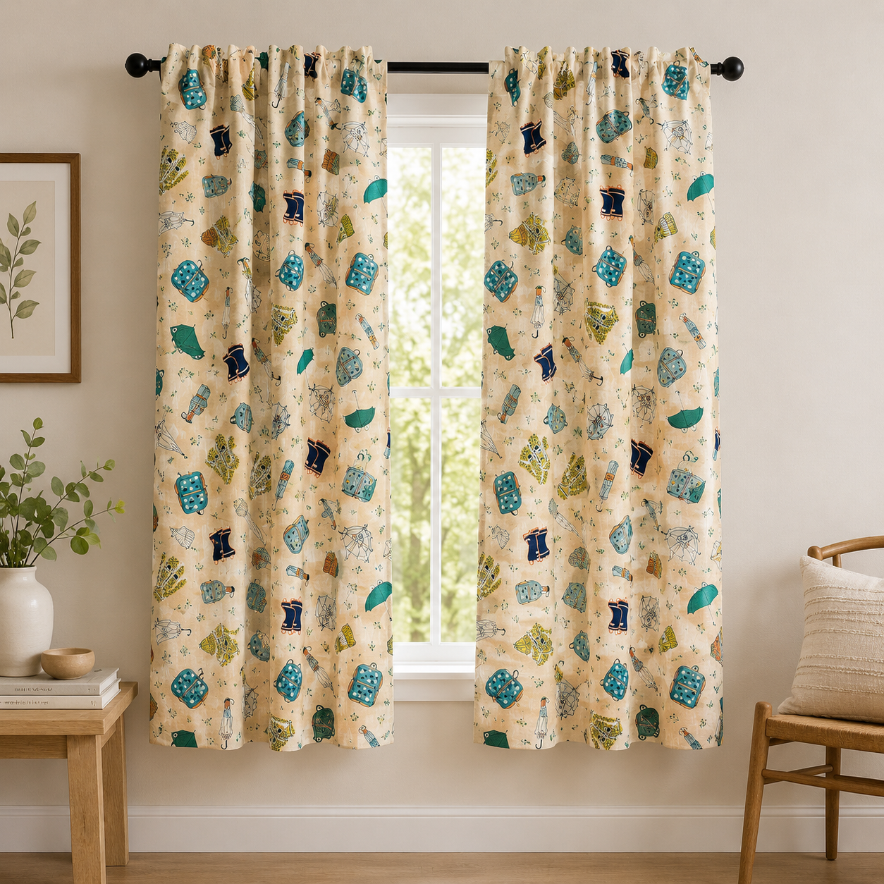 Splish Splash-Rainy Day Outfit-The Bright Leaf Design-Quilting Cotton Fabric