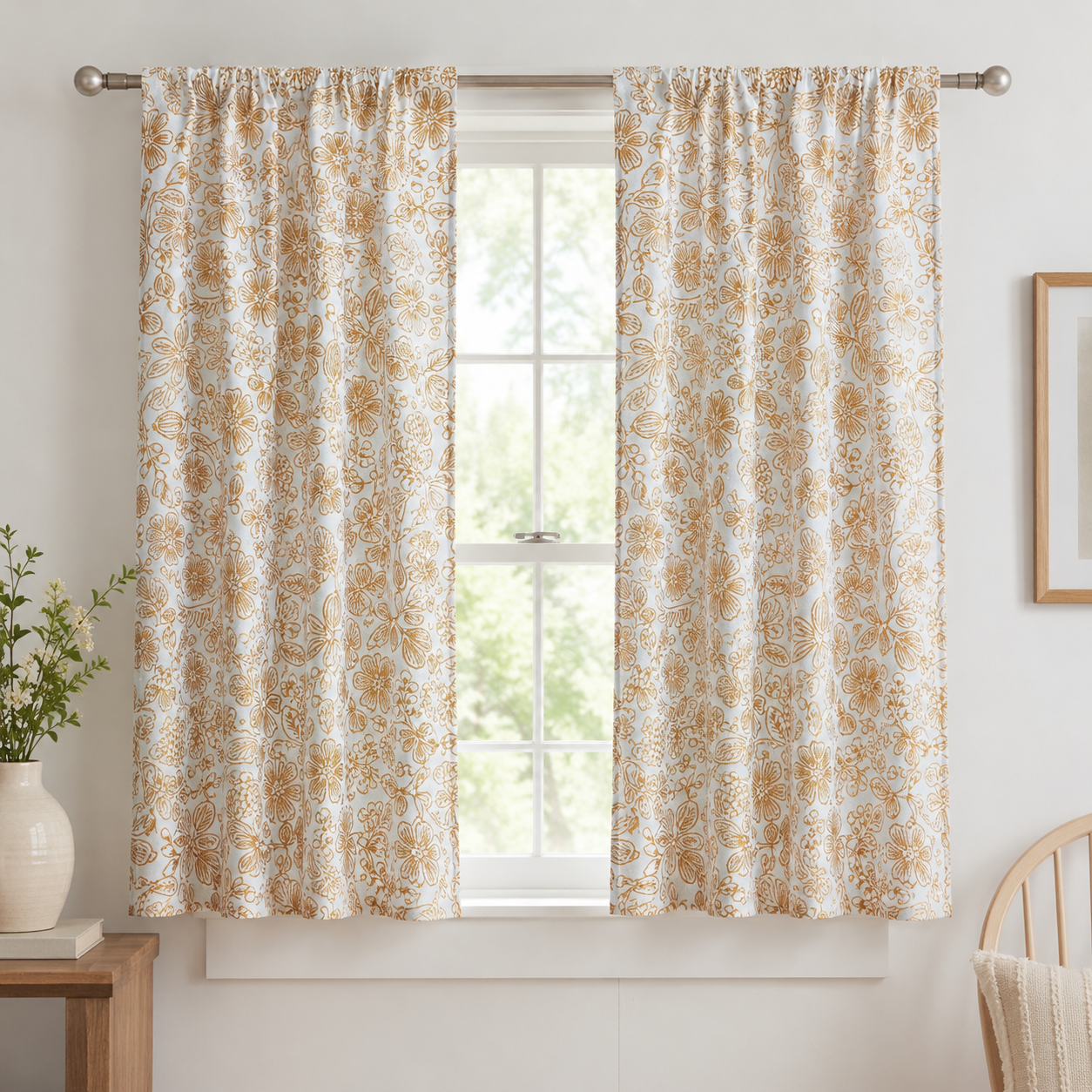 Rifle Paper Co. Cotton + Steel Primavera Moxie Floral Mint Metallic Fabric