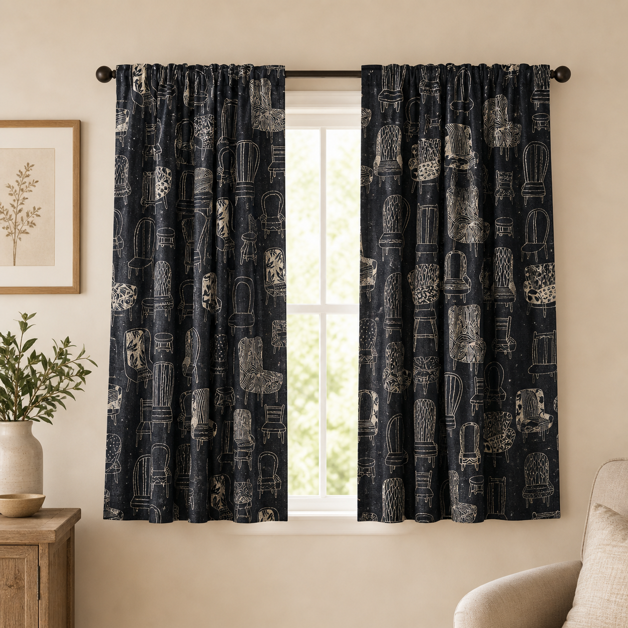 Chair Fabric – Robert Kaufman – Japanese Fabric – Lightweight Cotton Canvas Fabric