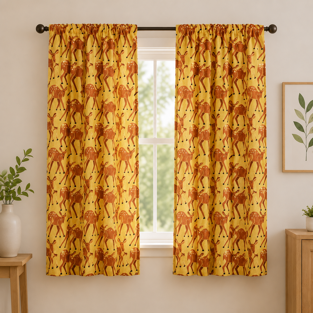 On a Fall Day Fawn & Blonde Fabric – Loes Van Oosten for Cotton + Steel – Premium Quilting Cotton – Autumn Woodland Fabric