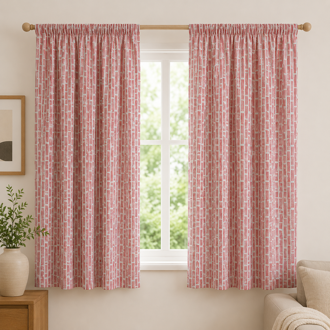 In The Woods-Wood Grain-Peach Unbleached Fabric-Loes Van Oosten