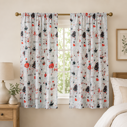 Waku Waku Christmas-Holiday Party-Gray Unbleached Fabric-Naocom-Cotton+ Steel